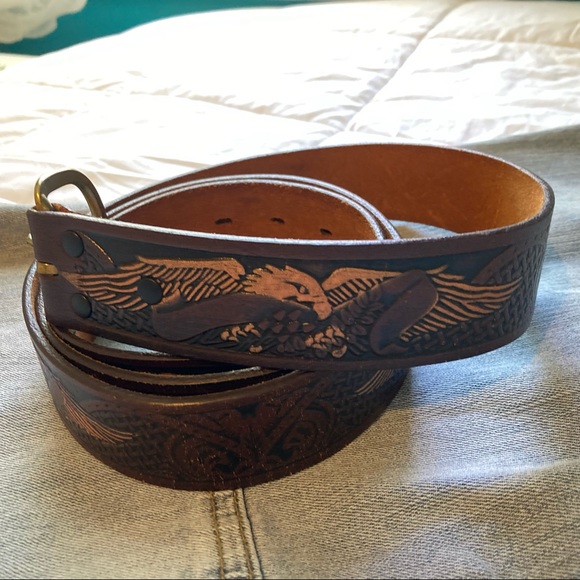 Wrangler Leather Eagle Belt! NEVER WORN! - Picture 2 of 12